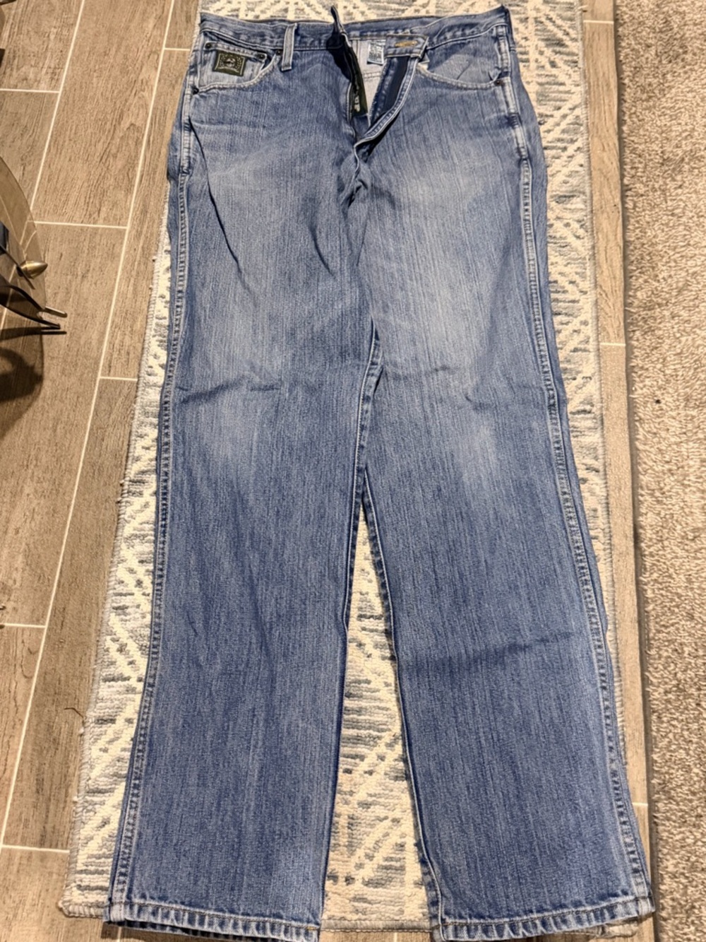 Cinch Men's Boot cut green label jeans - Light Blue Denim heavy starched